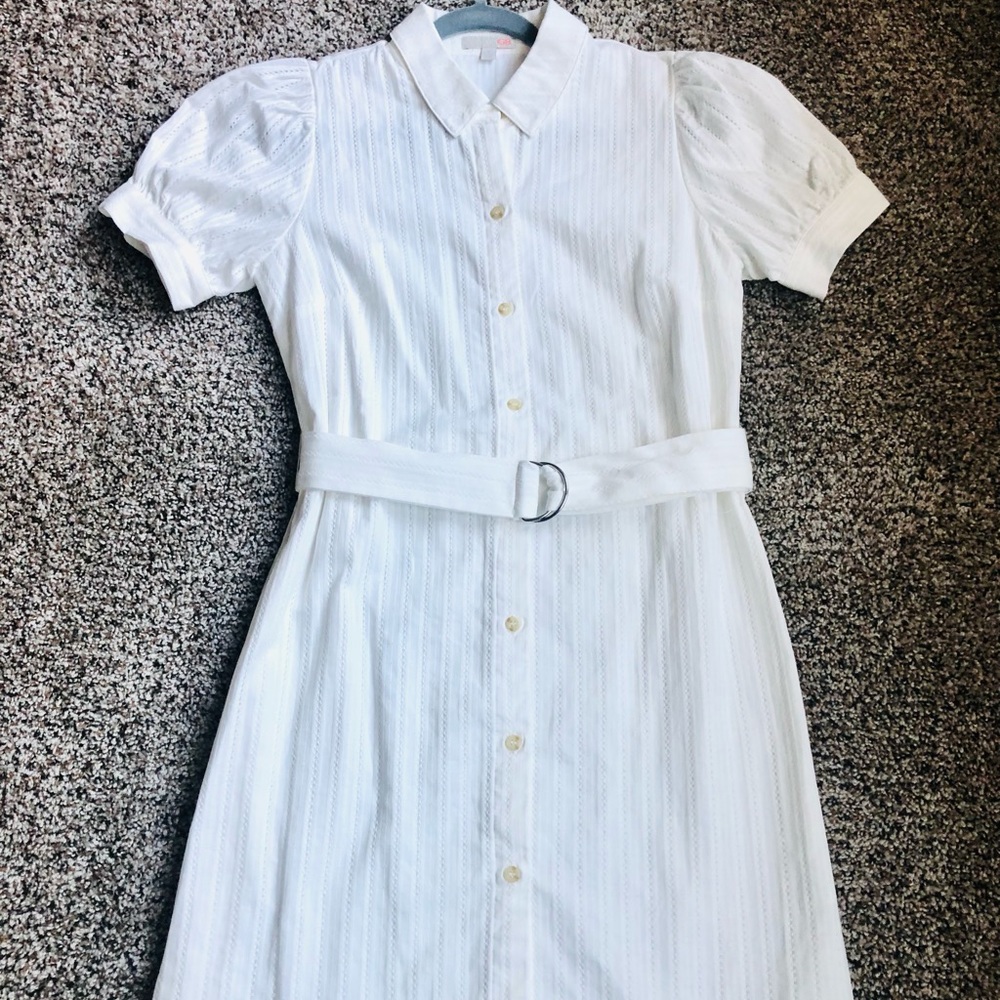GB white collared shirt dress/short sleeve.SizeS
